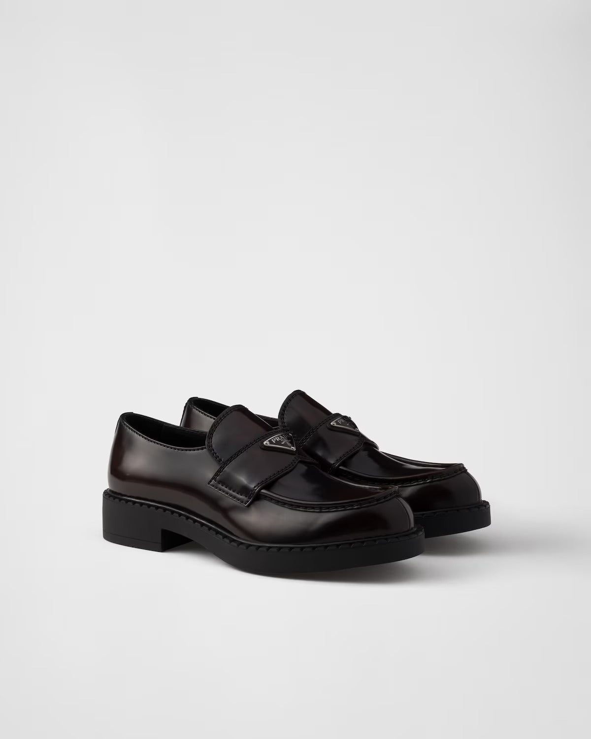 Prada Brushed Leather Loafers