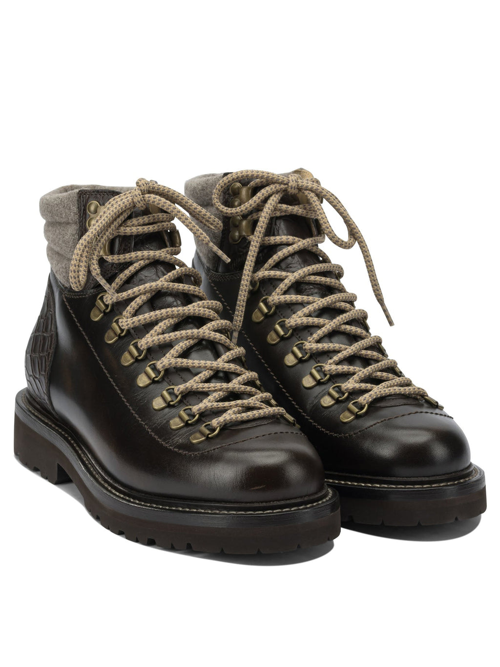 Brunello Cucinelli Leather Lace-up Ankle Boots