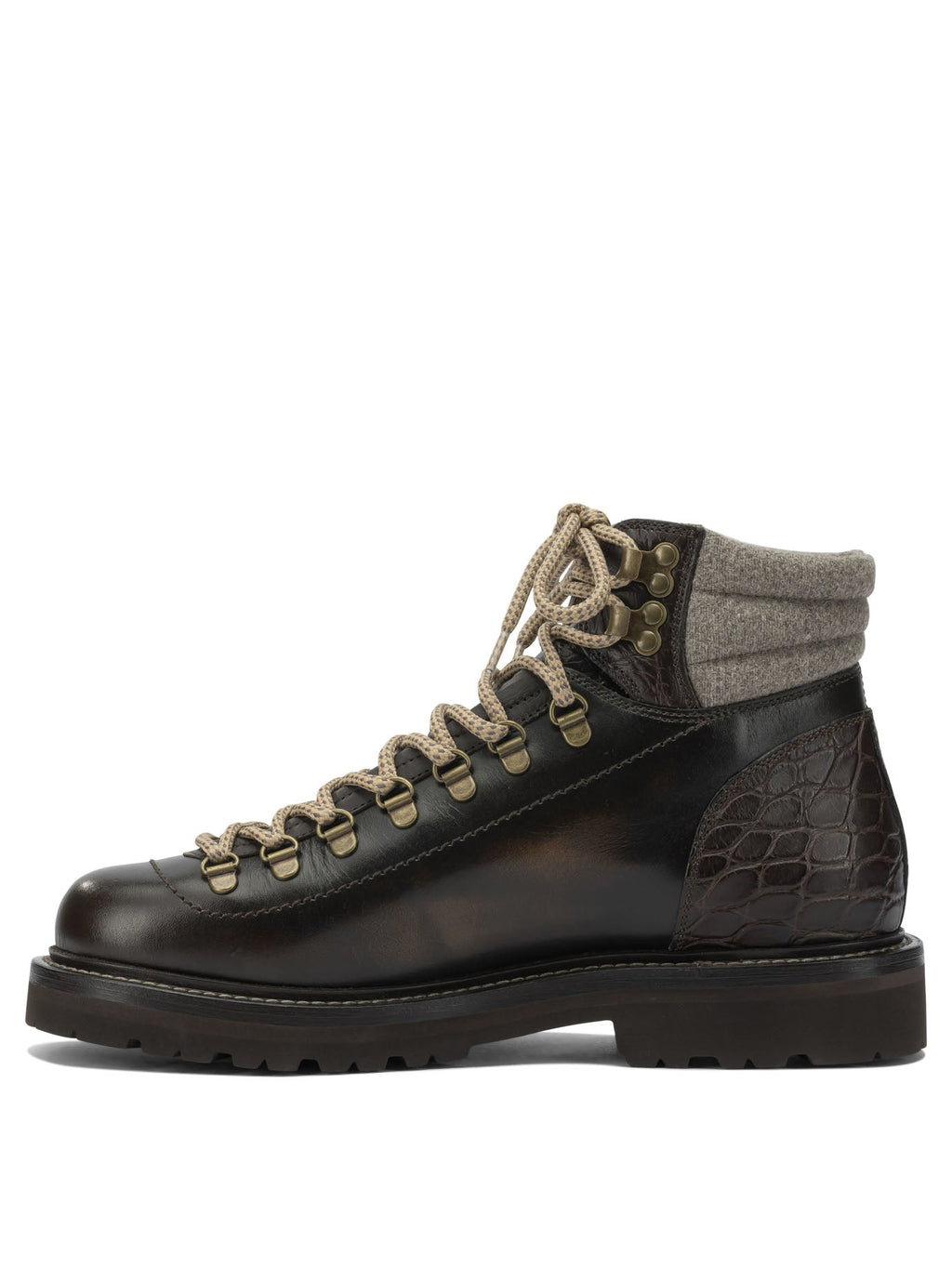Brunello Cucinelli Leather Lace-up Ankle Boots