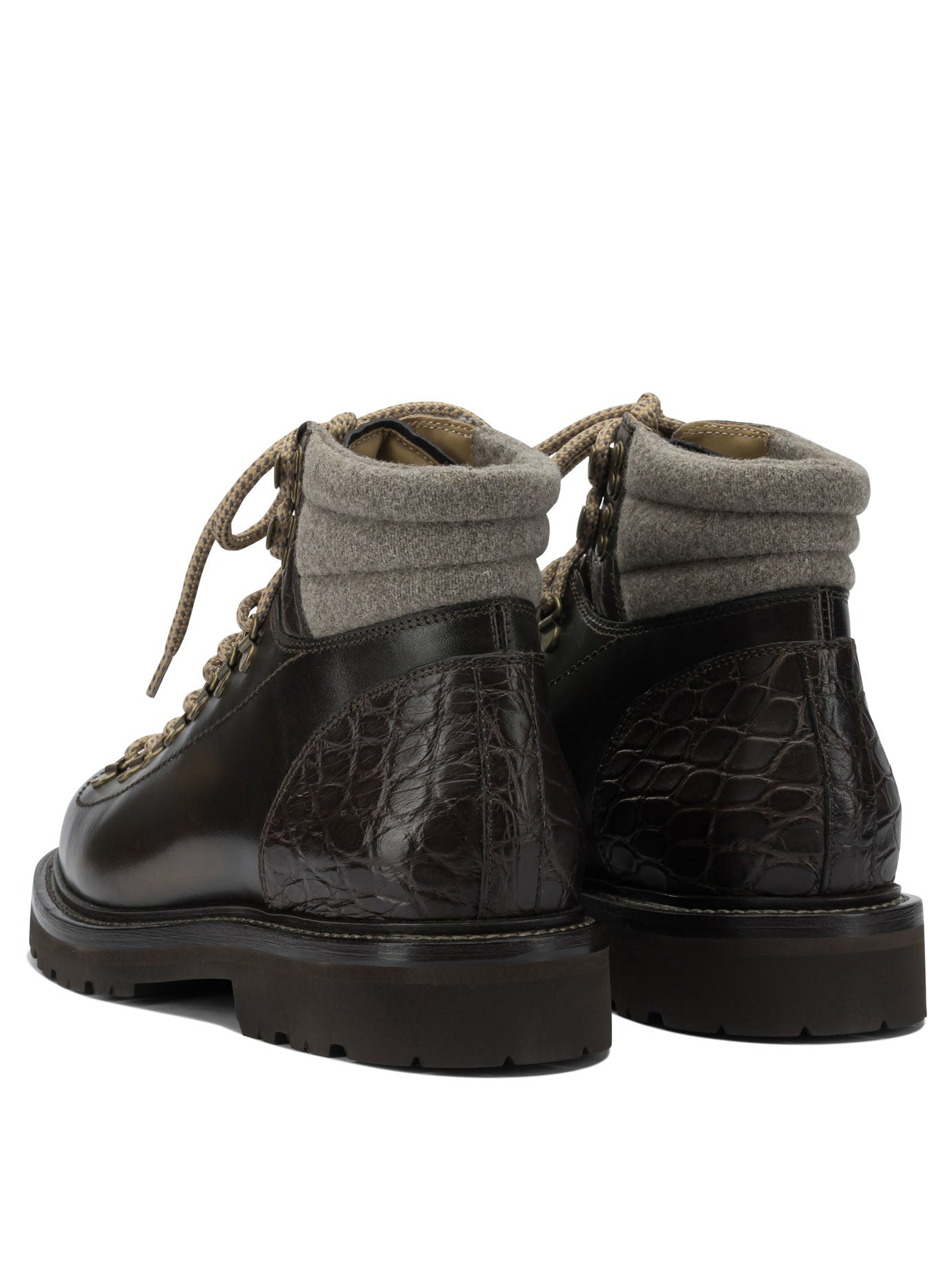 Brunello Cucinelli Leather Lace-up Ankle Boots