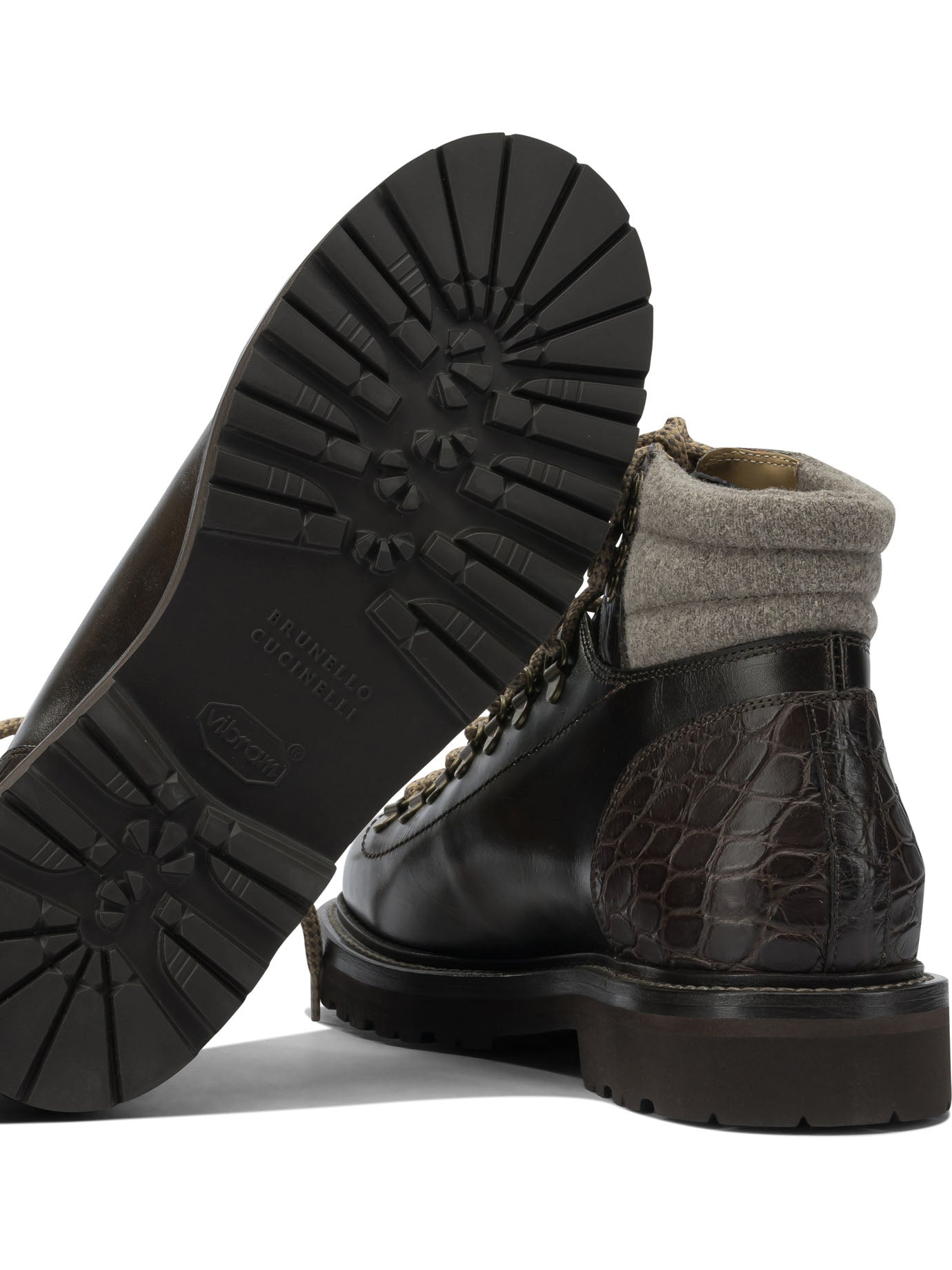 Brunello Cucinelli Leather Lace-up Ankle Boots