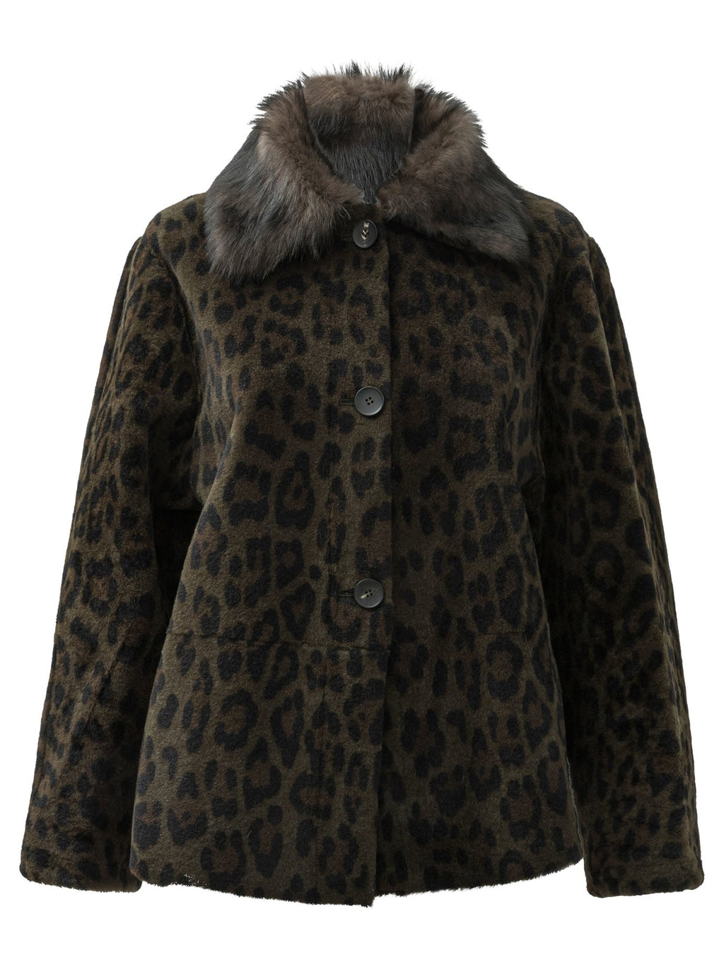 Furling By Giani Reversible Short Coat In Shearling