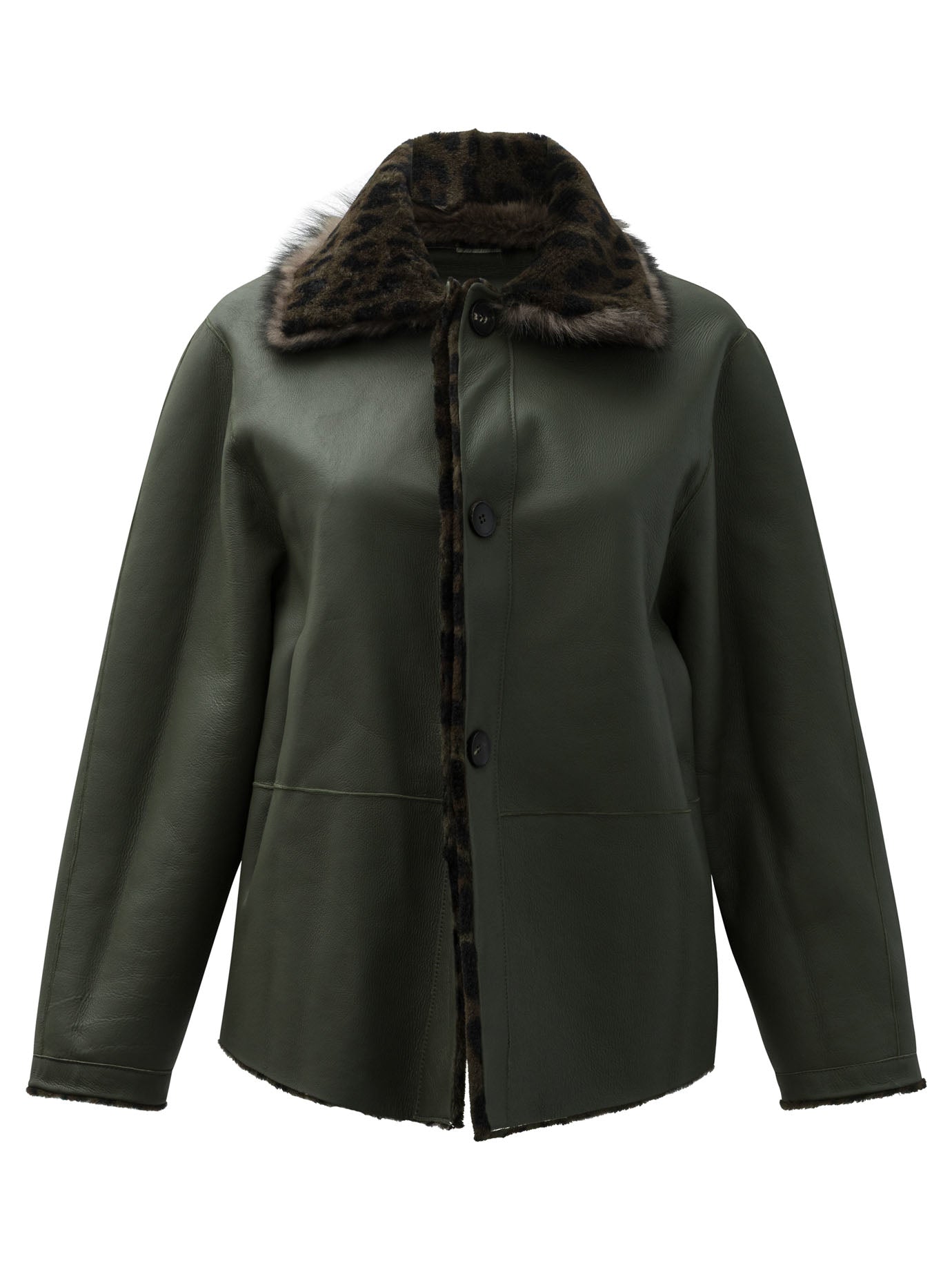 Furling By Giani Reversible Short Coat In Shearling