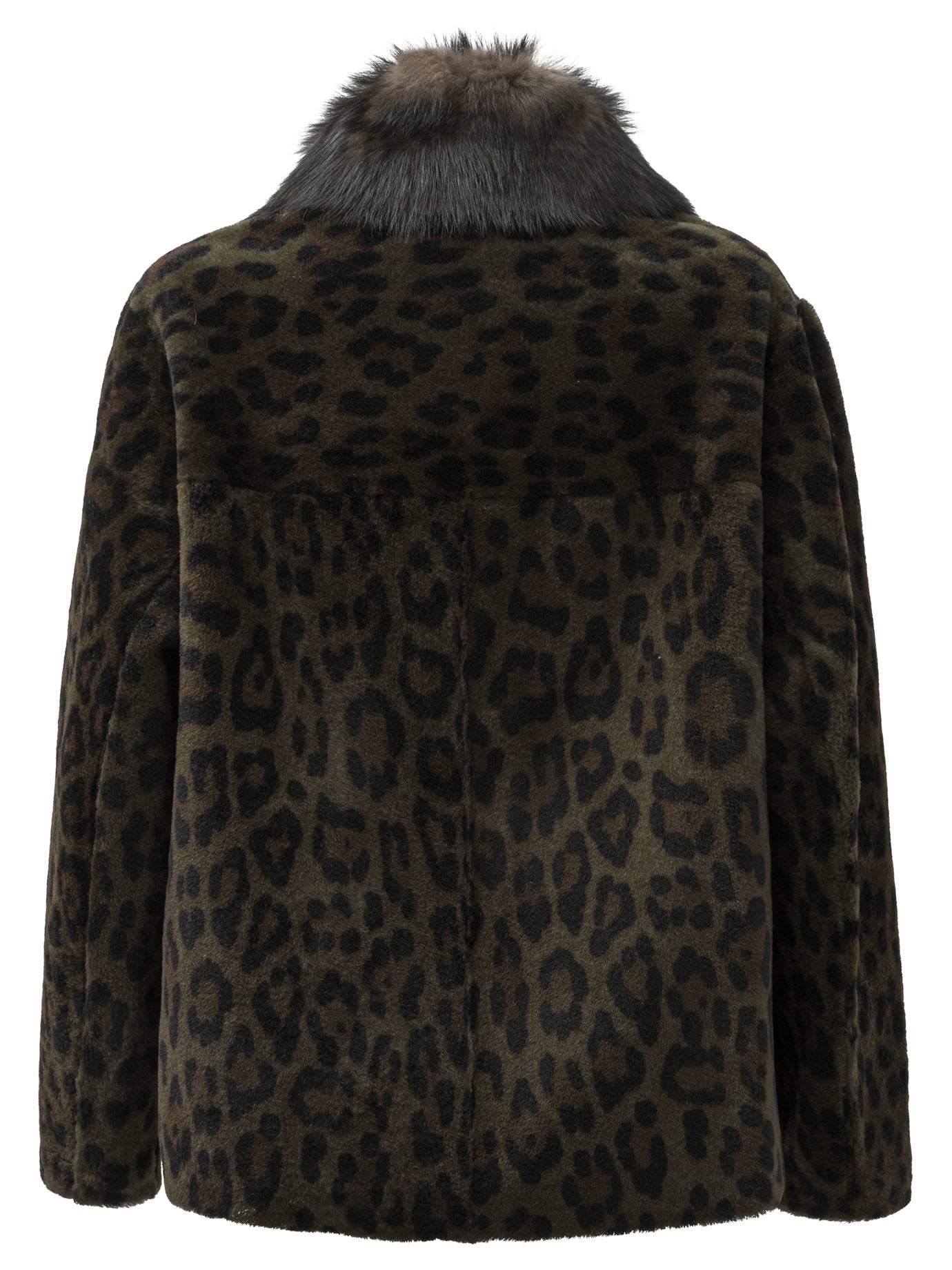 Furling By Giani Reversible Short Coat In Shearling