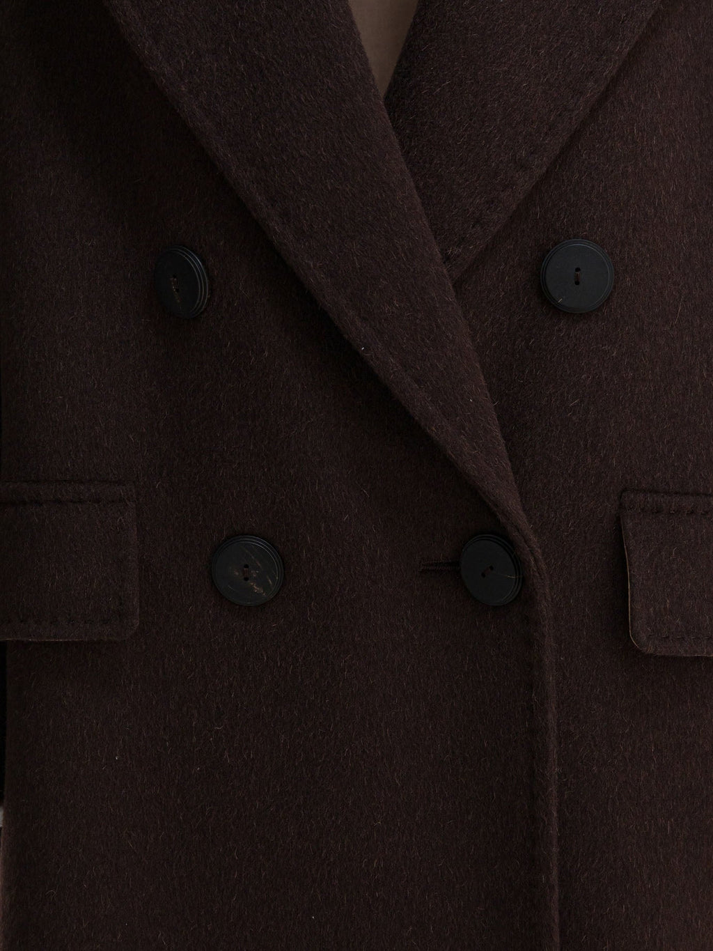 Max Mara Atelier Double Breasted Coat In Alpaca Wool And Cashmere