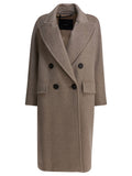 Max Mara Atelier Double Breasted Coat In Cashmere And Alpaca Wool