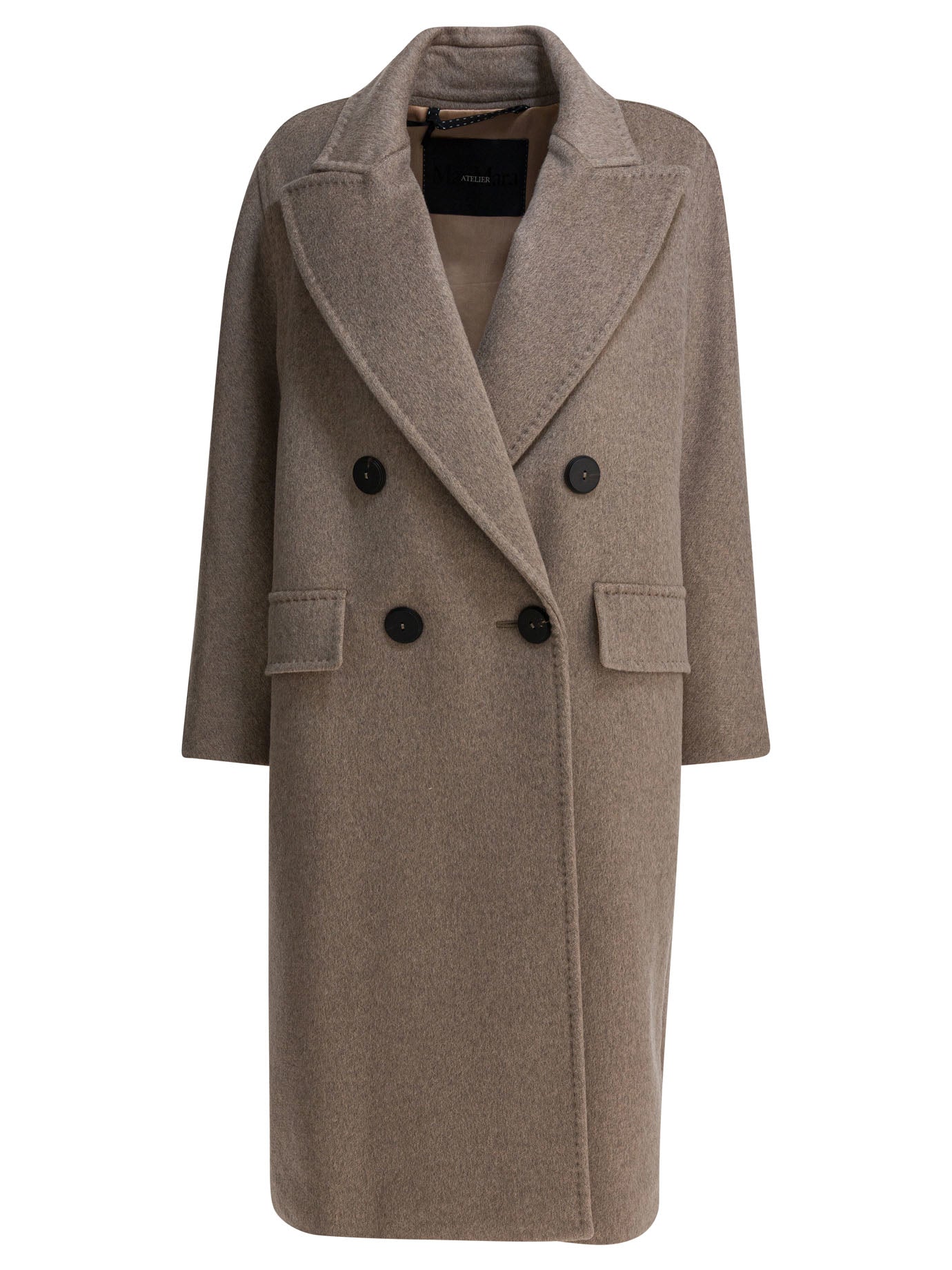 Max Mara Atelier Double Breasted Coat In Cashmere And Alpaca Wool