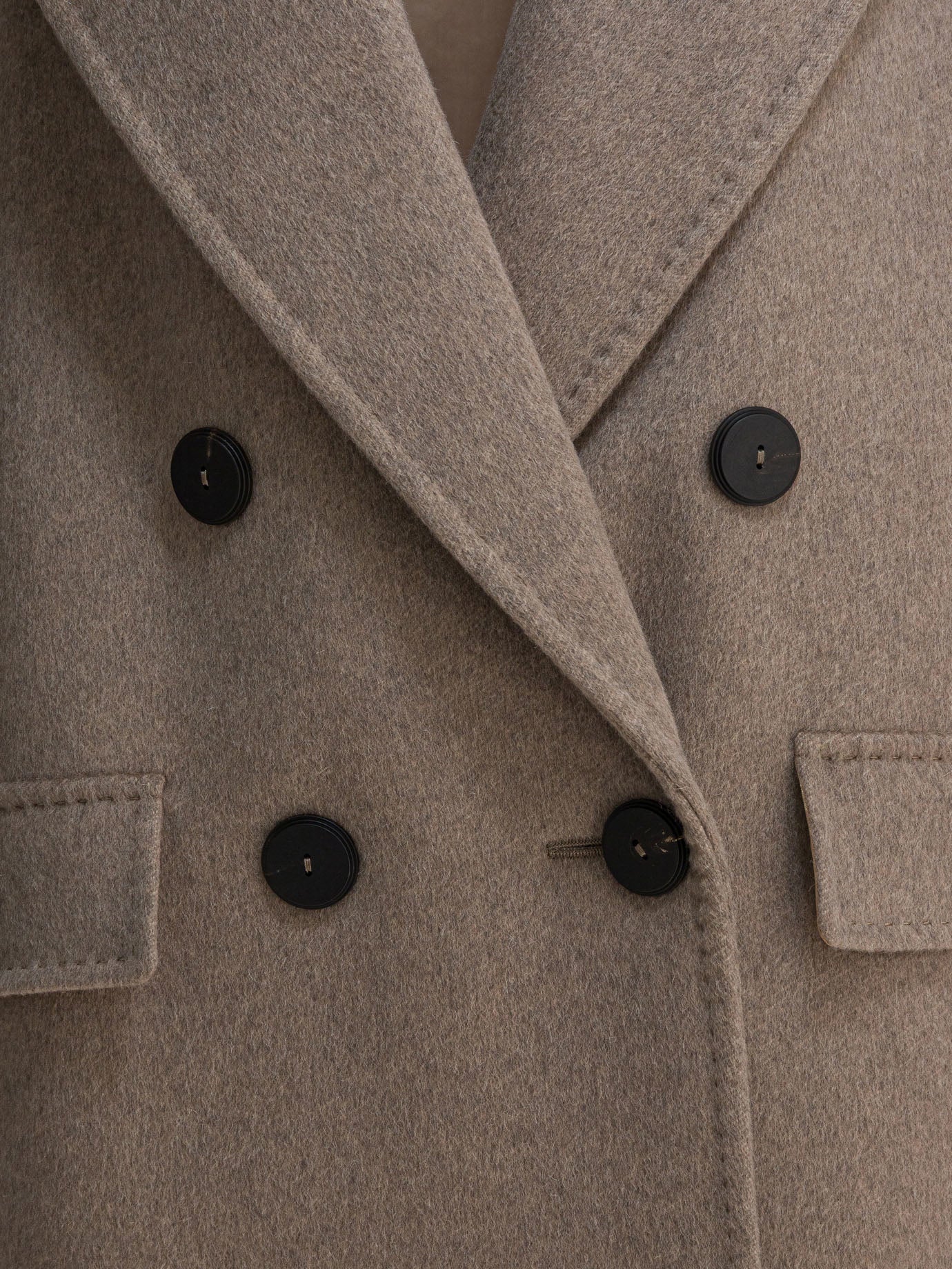 Max Mara Atelier Double Breasted Coat In Cashmere And Alpaca Wool
