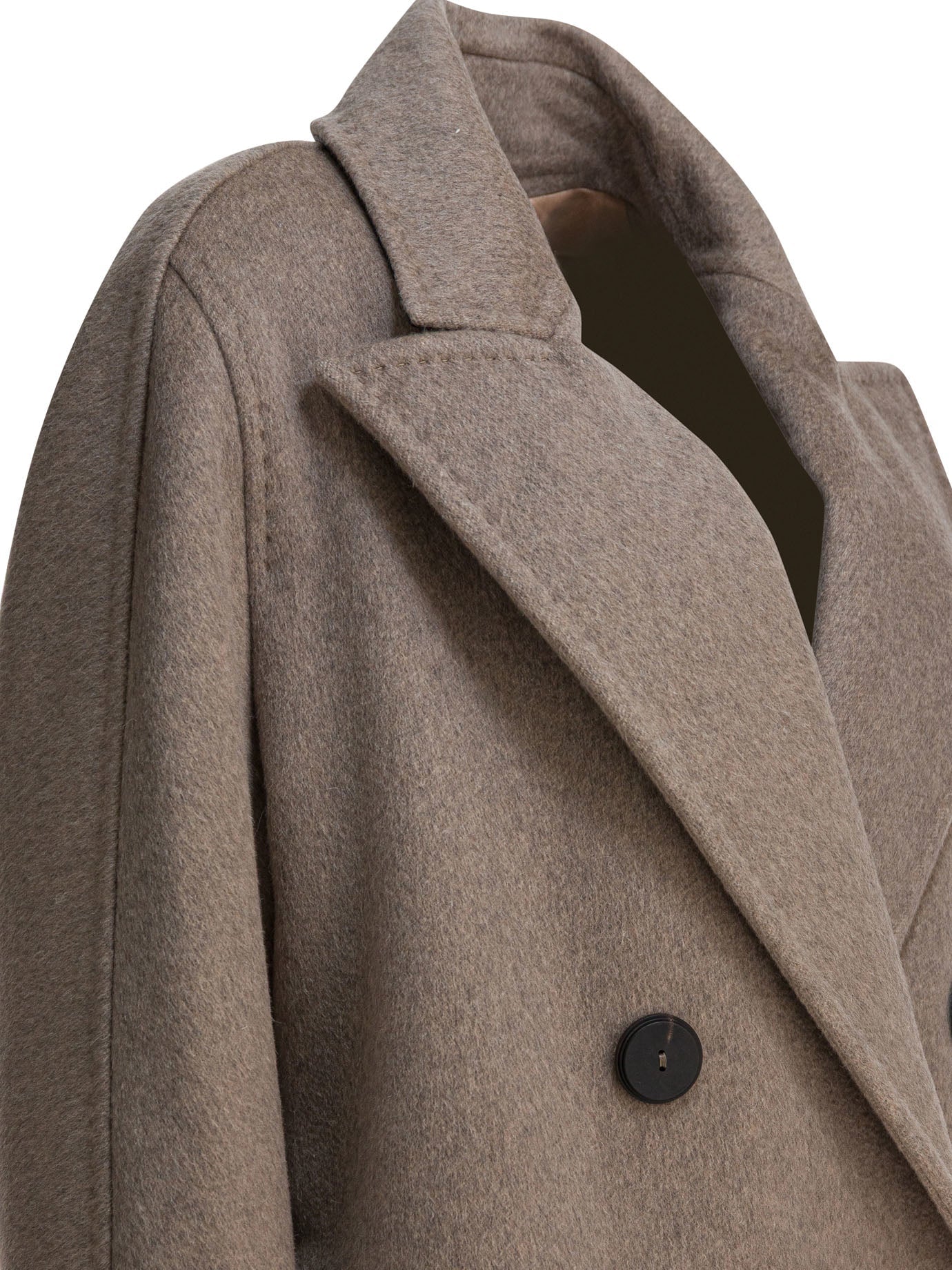 Max Mara Atelier Double Breasted Coat In Cashmere And Alpaca Wool