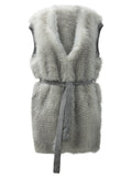 Max&moi Reversible Sleeveless Jacket With Belt