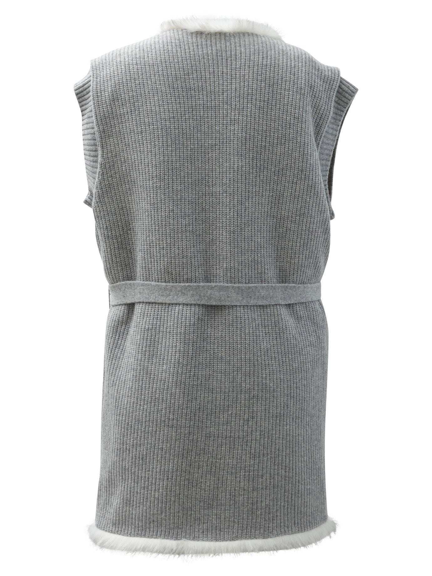 Max&moi Reversible Sleeveless Jacket With Belt