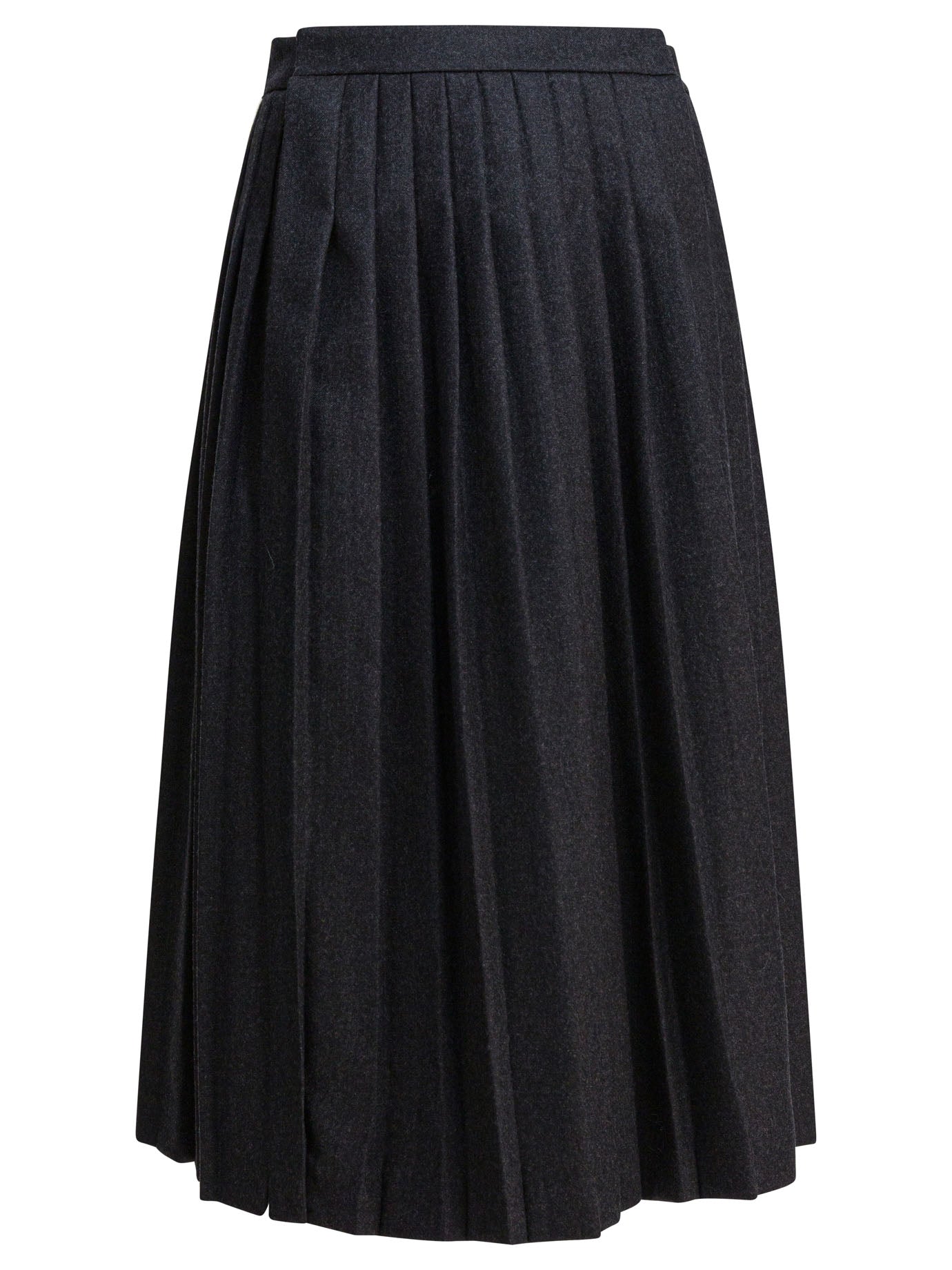 Prada Pleated Wool Flannel Skirt