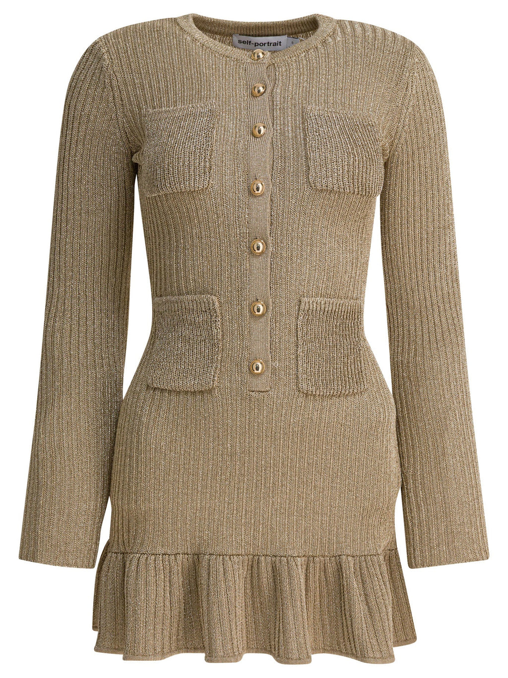 Self Portrait Short Lurex Knit Dress
