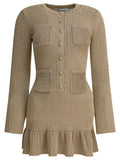 Self Portrait Short Lurex Knit Dress