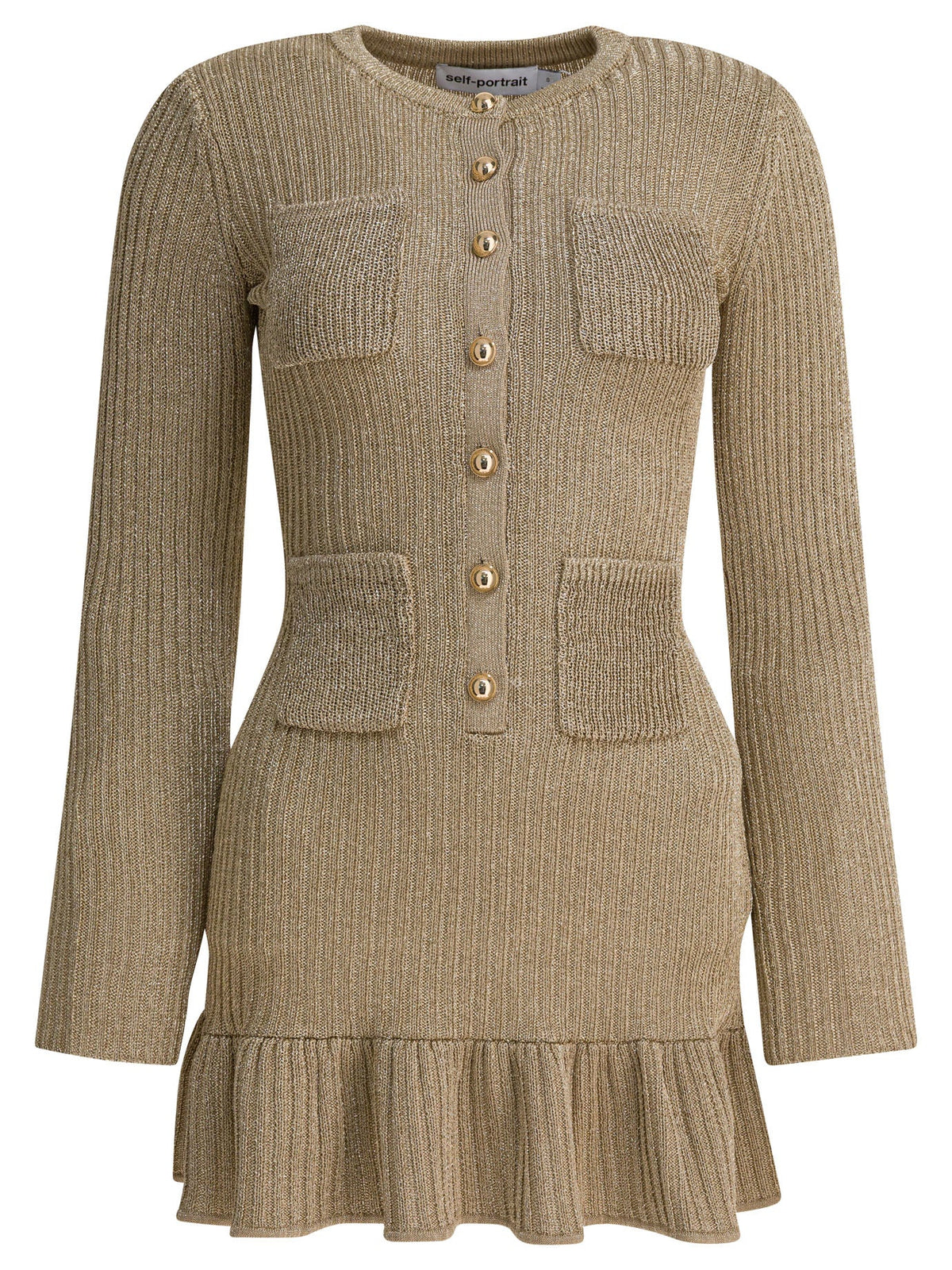 Self Portrait Short Lurex Knit Dress