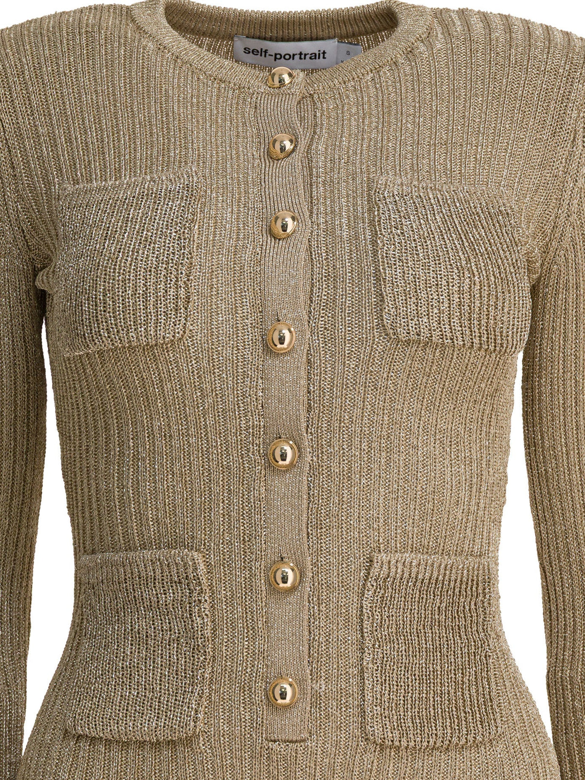 Self Portrait Short Lurex Knit Dress