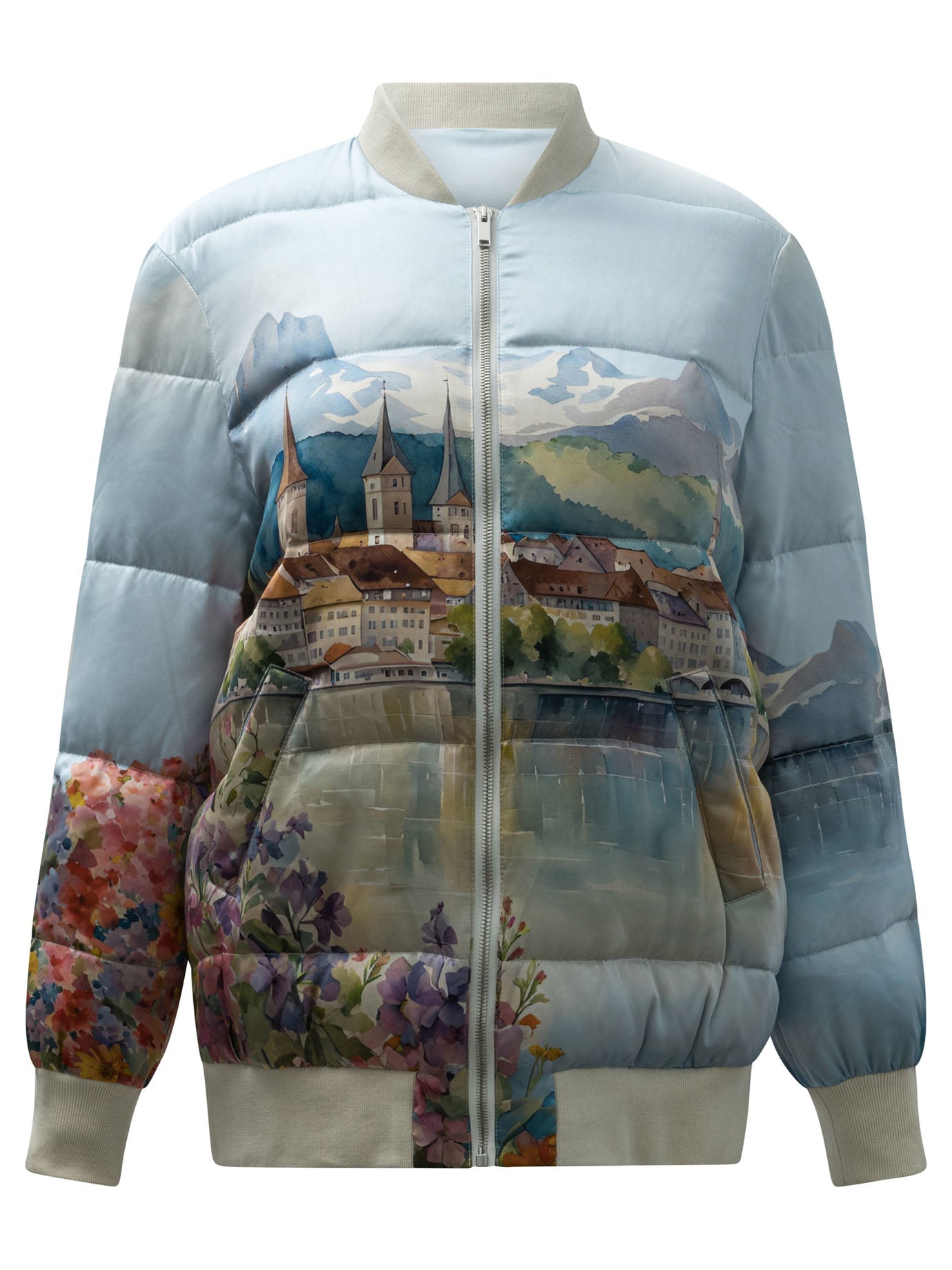 Sleep No More "luzern" Bomber Jacket In Silk