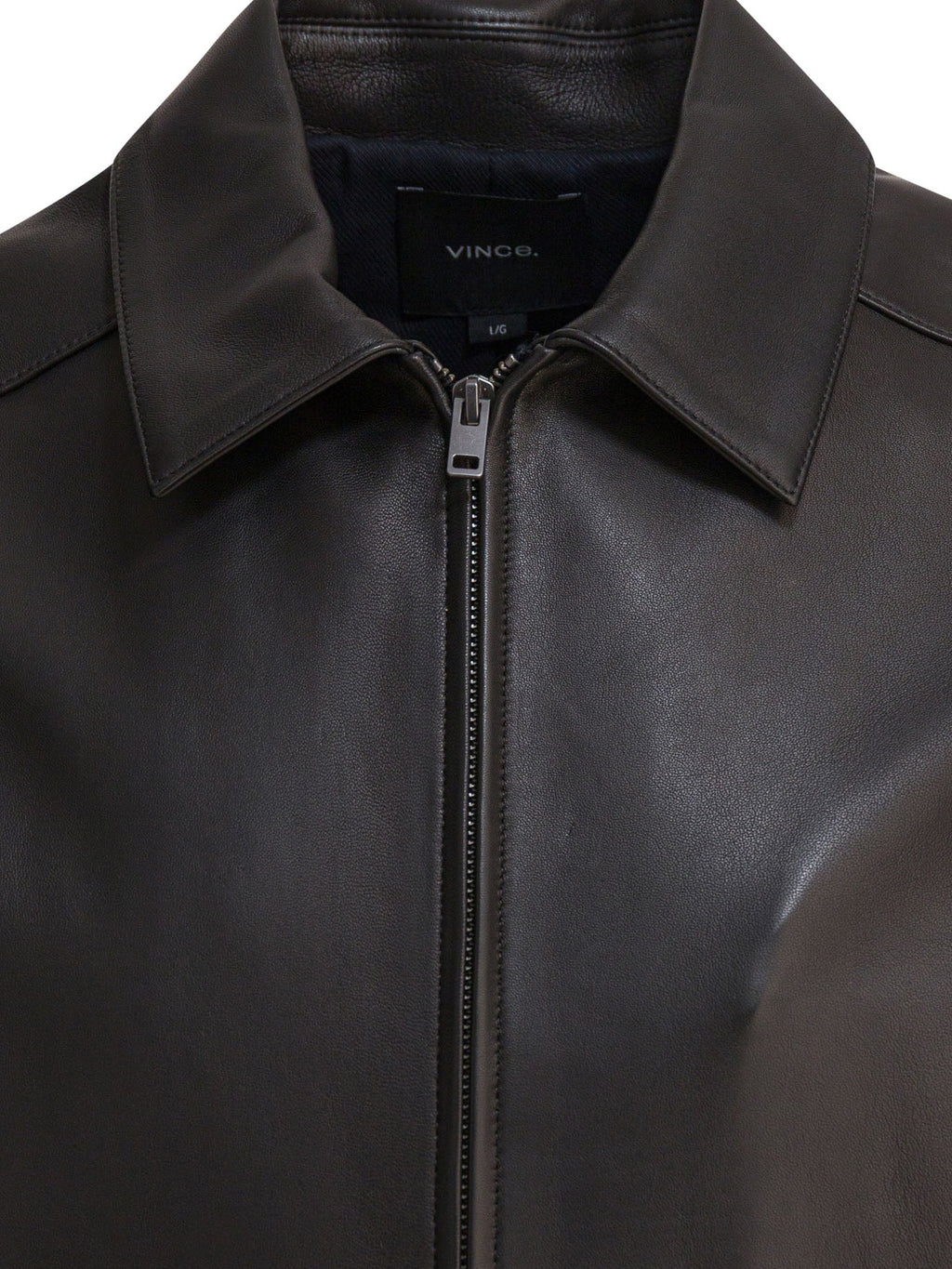 Vince Leather Jacket With Zipper