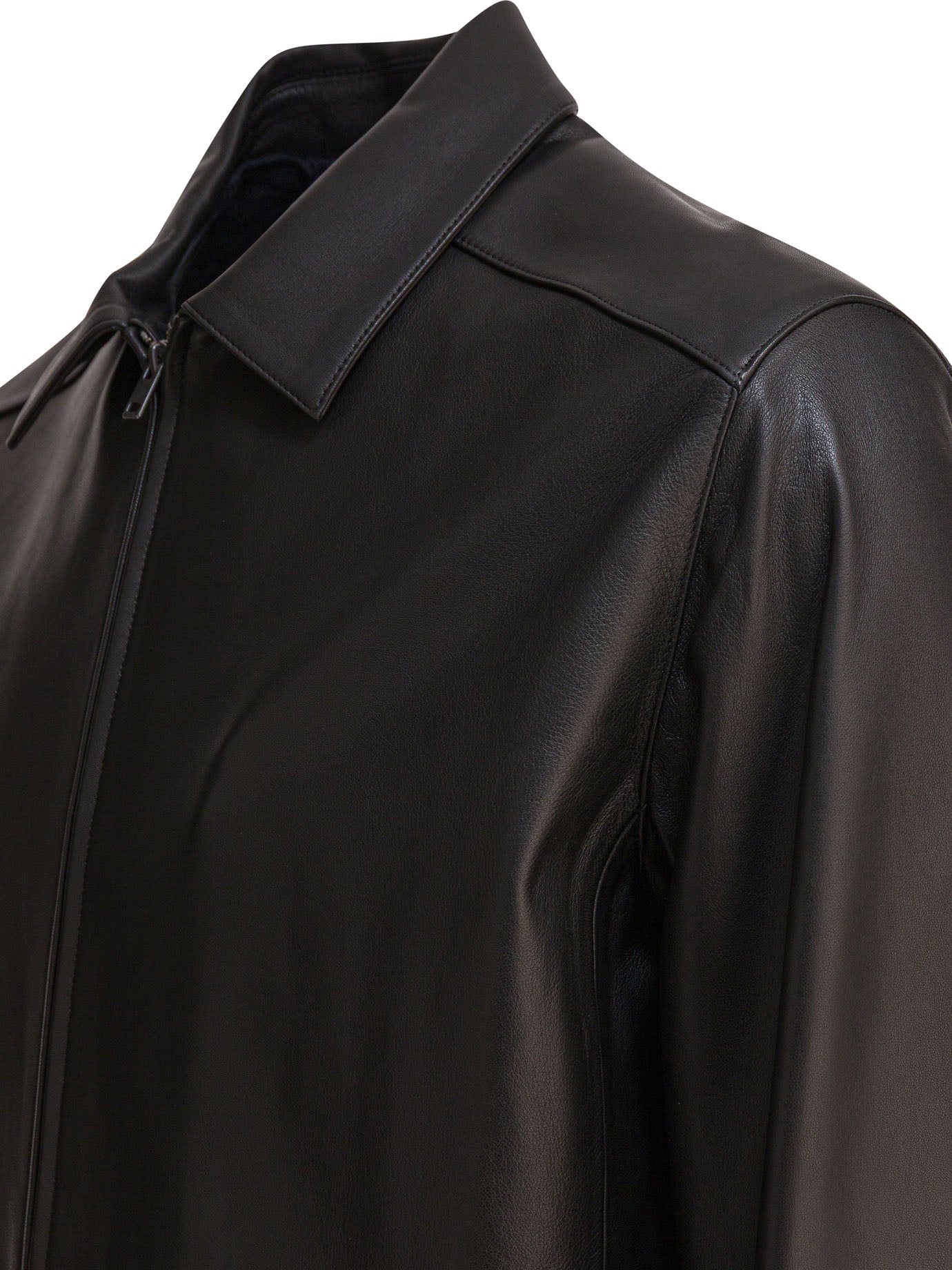 Vince Leather Jacket With Zipper