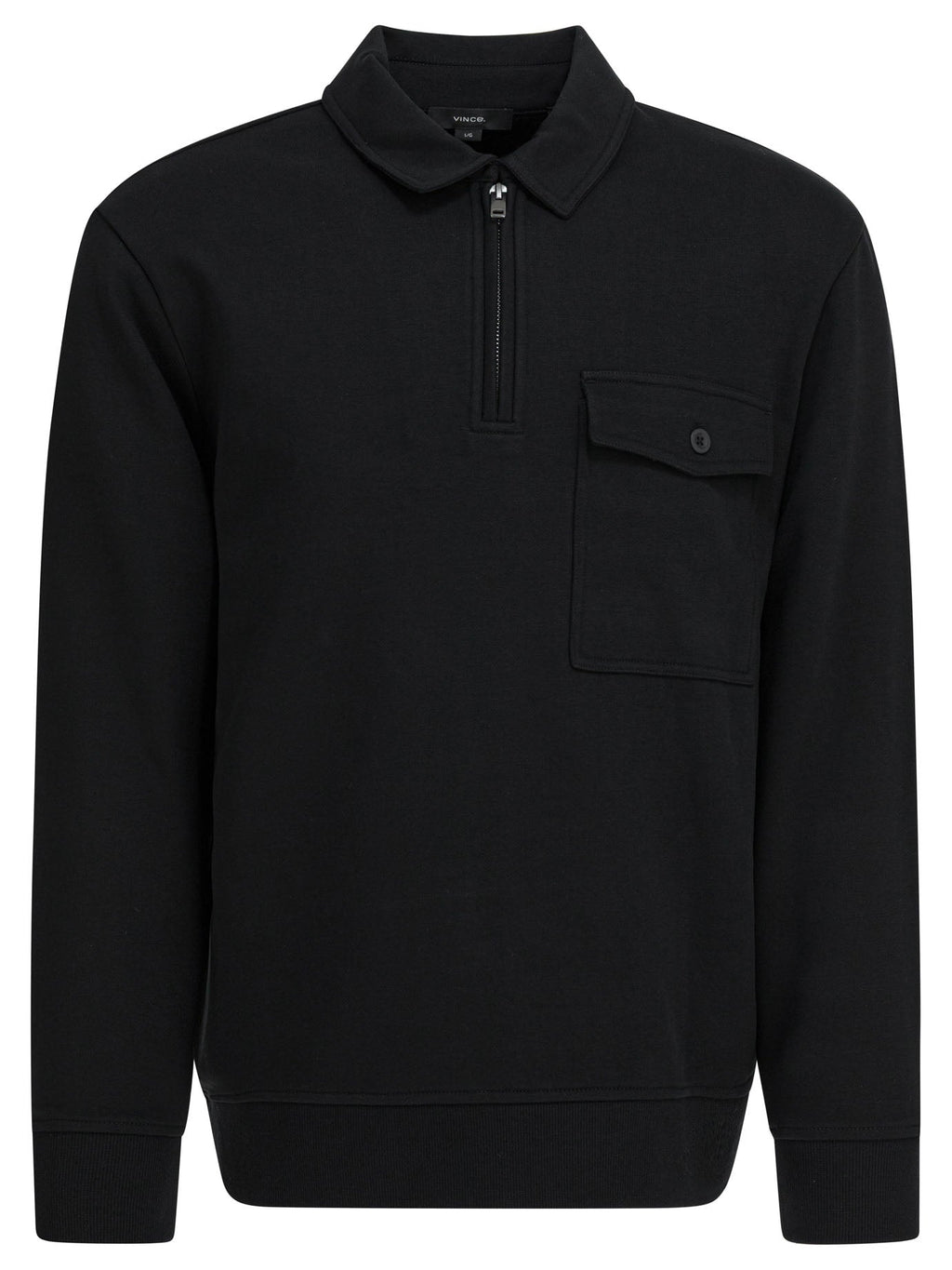 Vince Cotton Blend Zippered Polo Shirt