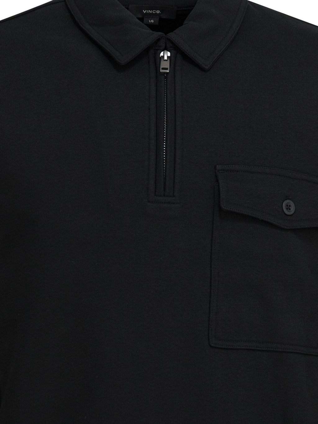 Vince Cotton Blend Zippered Polo Shirt