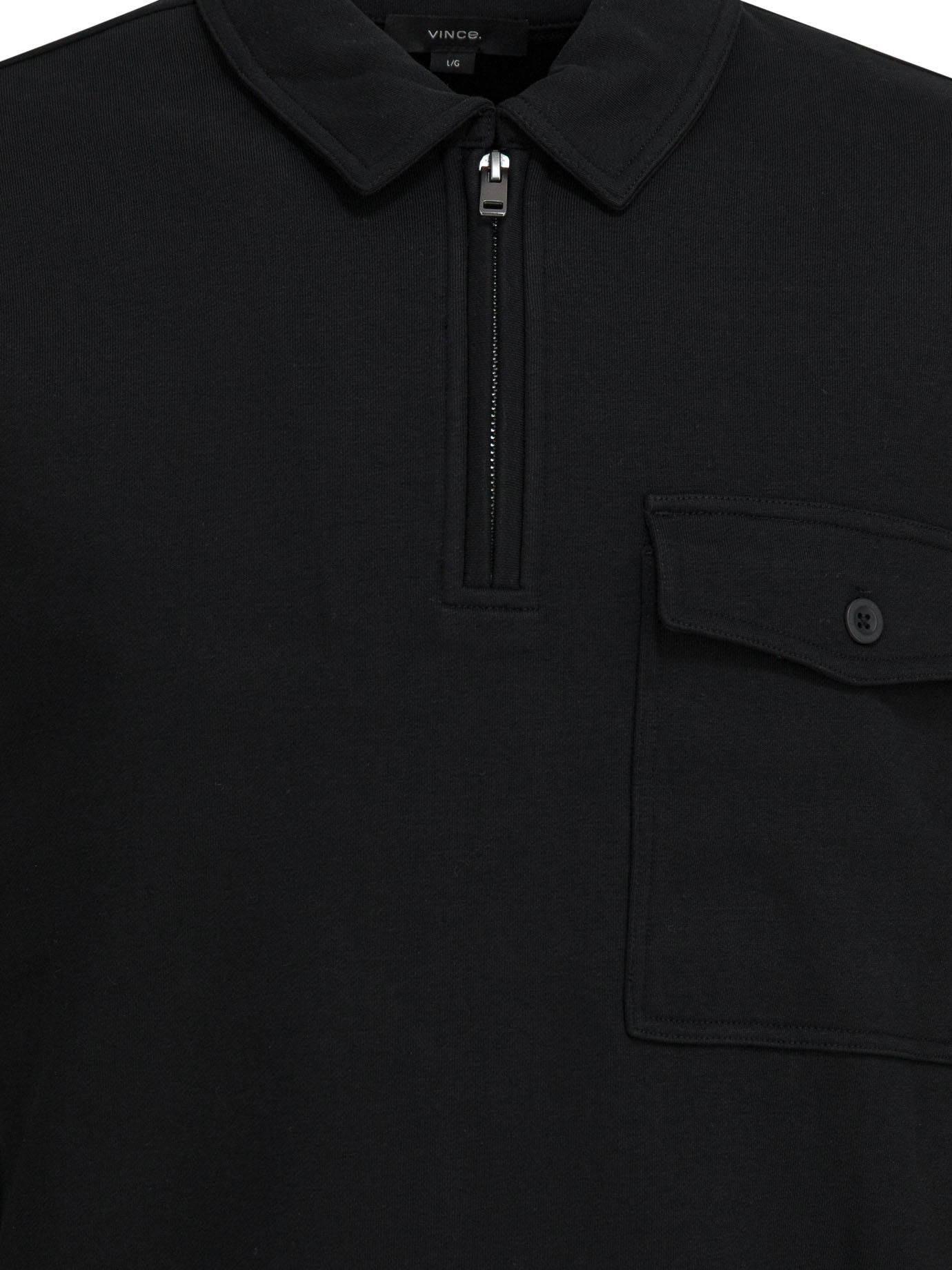 Vince Cotton Blend Zippered Polo Shirt