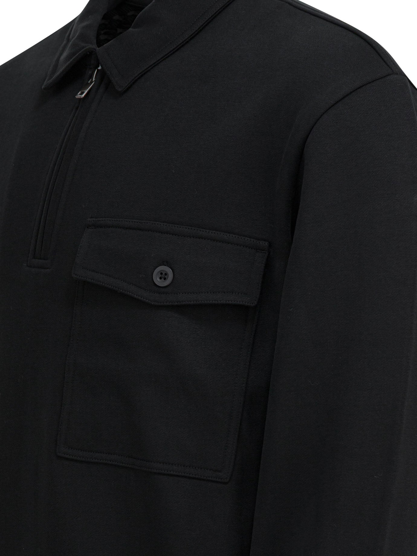 Vince Cotton Blend Zippered Polo Shirt