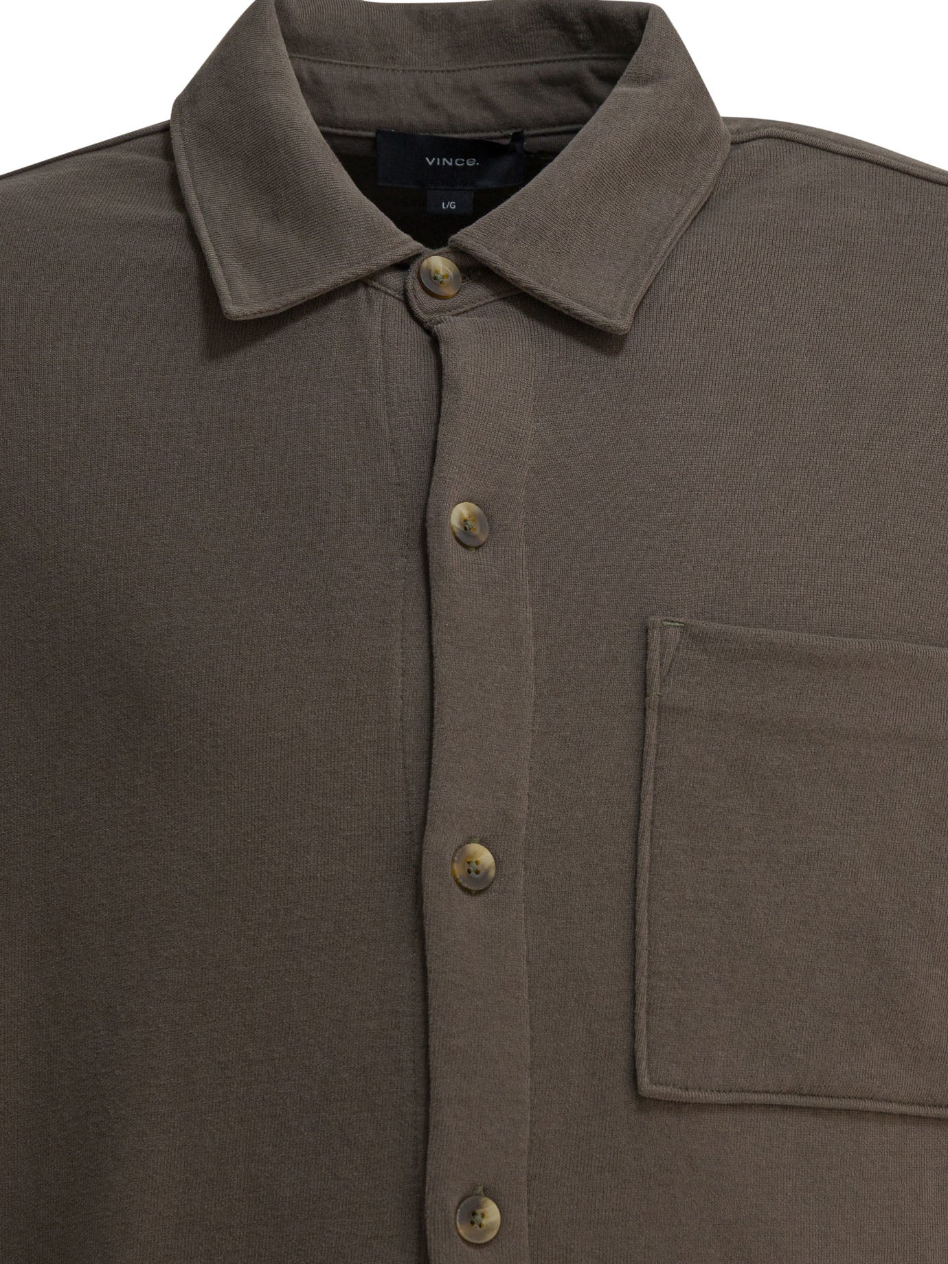 Vince Cotton Suede Overshirt Jacket